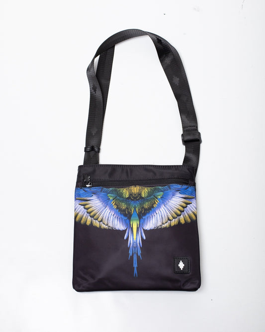 Tracolla Marcelo Burlon in nylon con logo wings colorfull