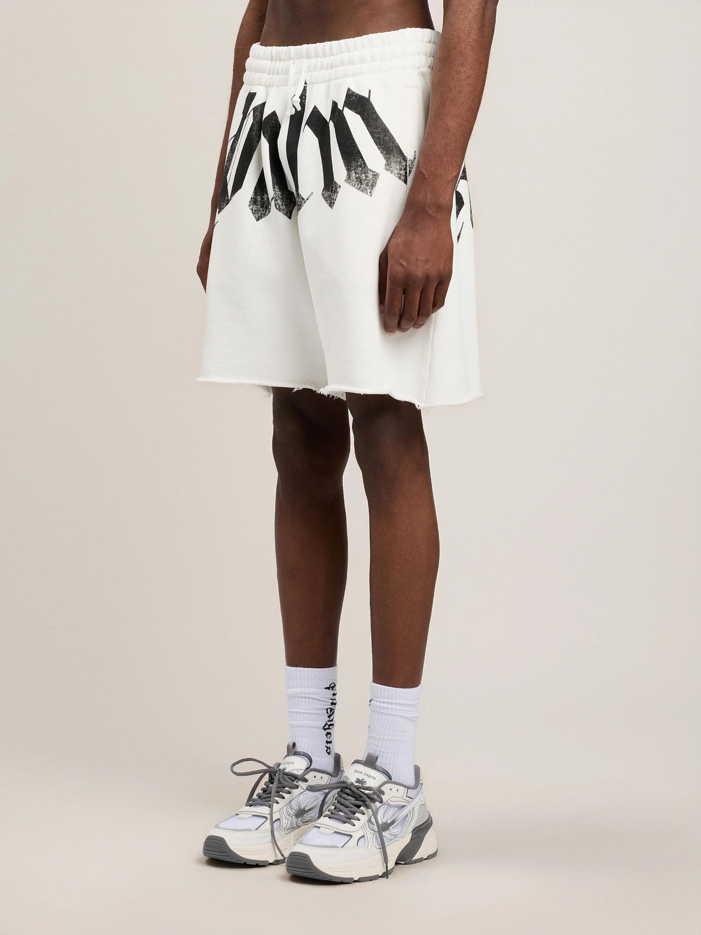 Bermuda Palm Angels in felpa "Big Waist Logo" uomo