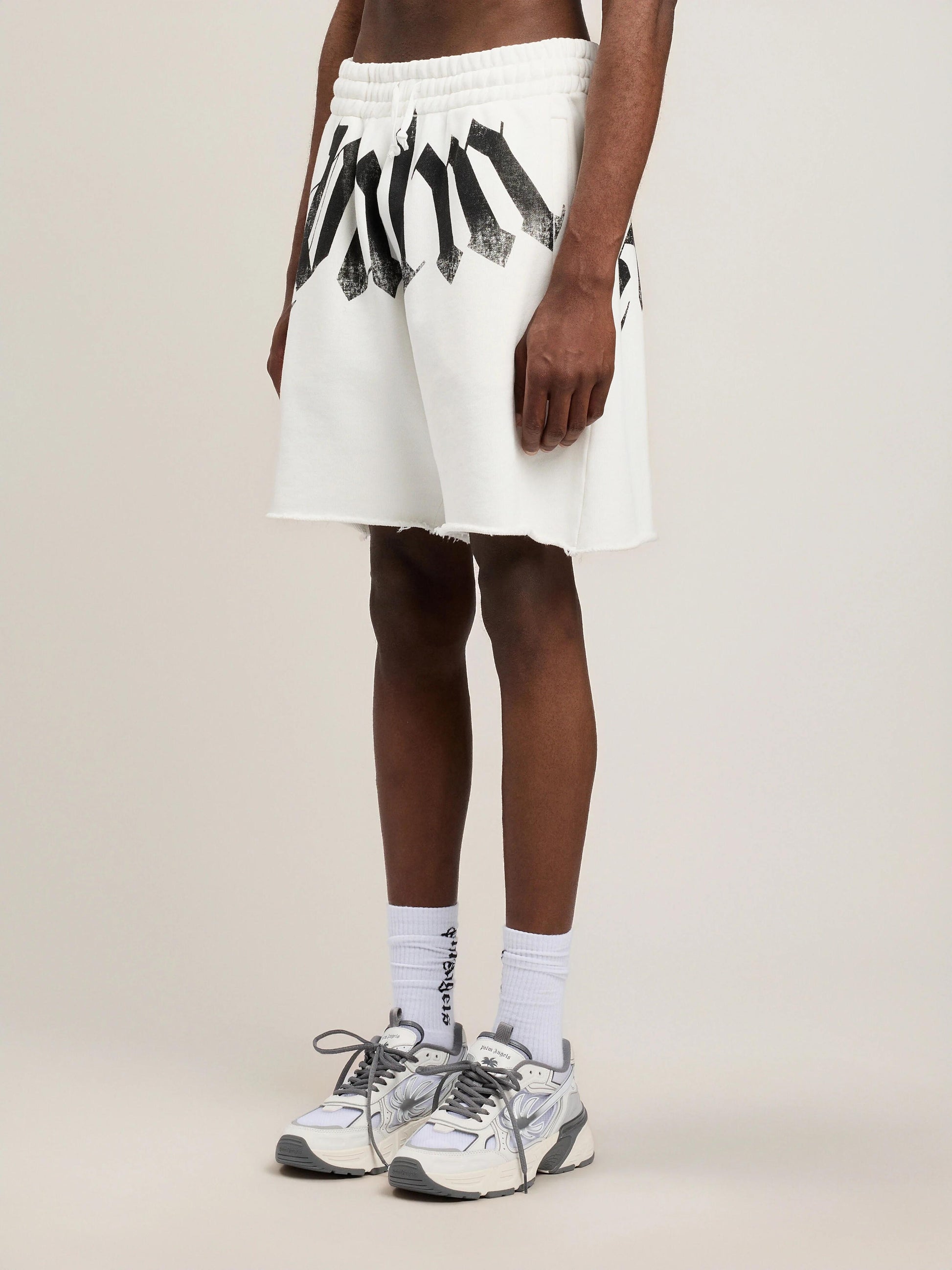 Bermuda Palm Angels in felpa "Big Waist Logo" uomo