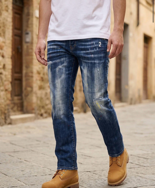 Jeans G2Firenze slim "Splashed" uomo