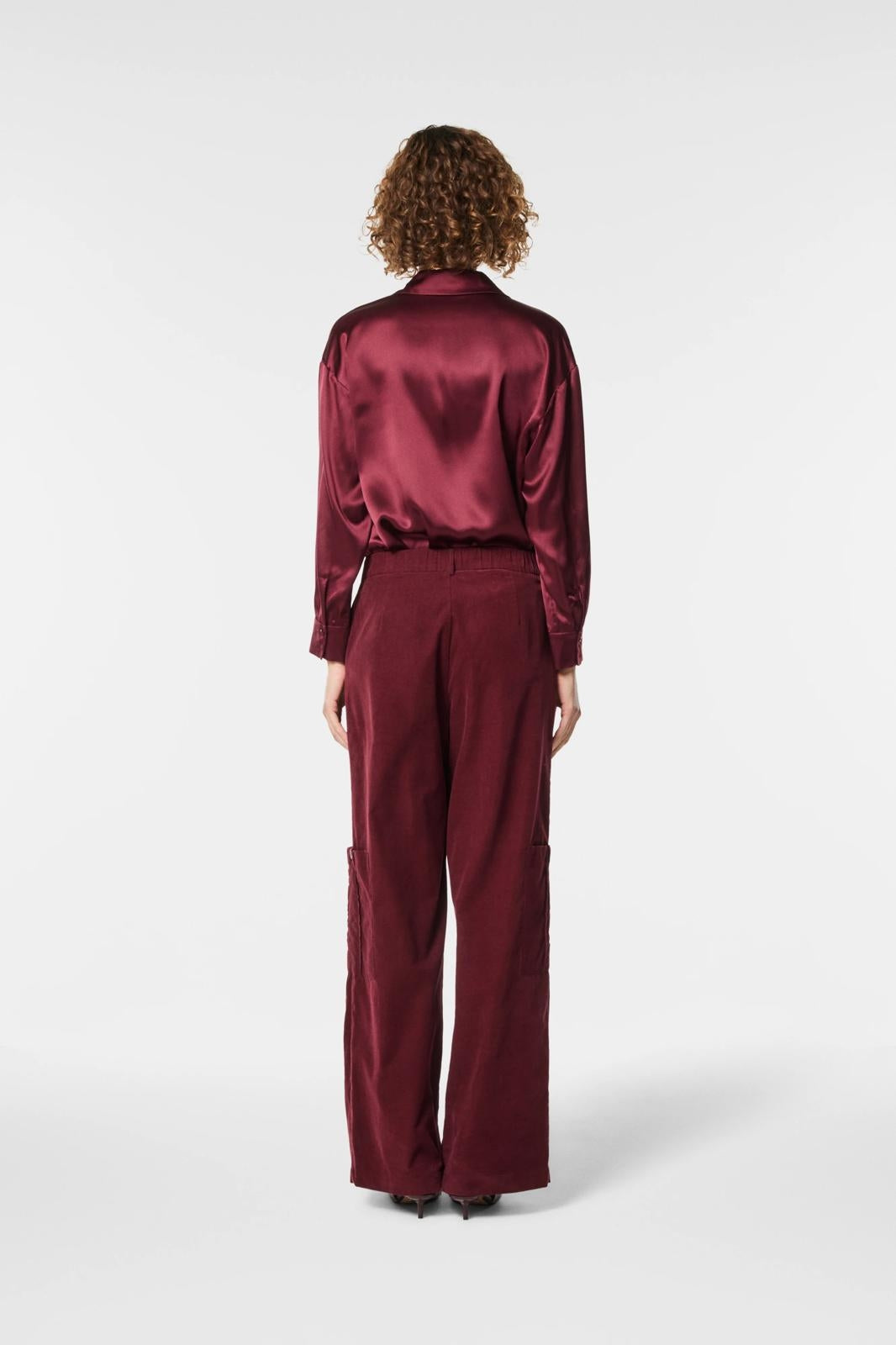 Pantalone Nenette cargo in suede donna