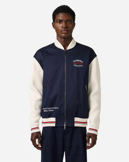Giubbotto Iceberg con dettagli in maglia uomo