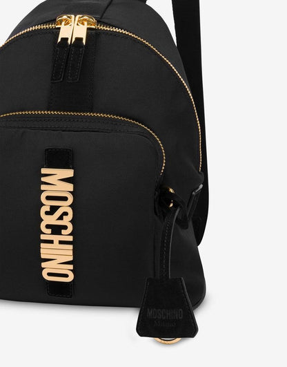 Zaino Moschino in nylon con dettagli dorati