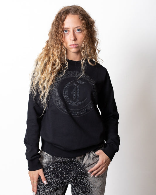 Felpa Just Cavalli "Snake Round" con borchie donna