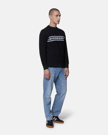 Maglia Richmond X girocollo in piquet con banda logata uomo