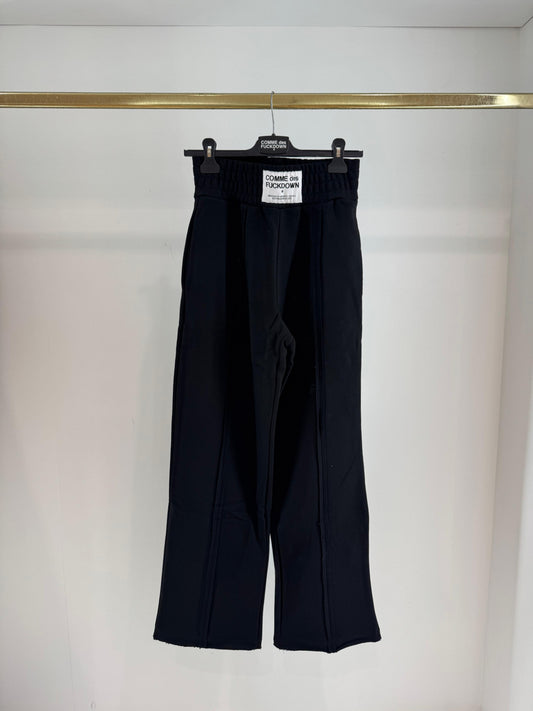 Pantalone Comme des Fuckdown in felpa con nervature ed etichetta donna