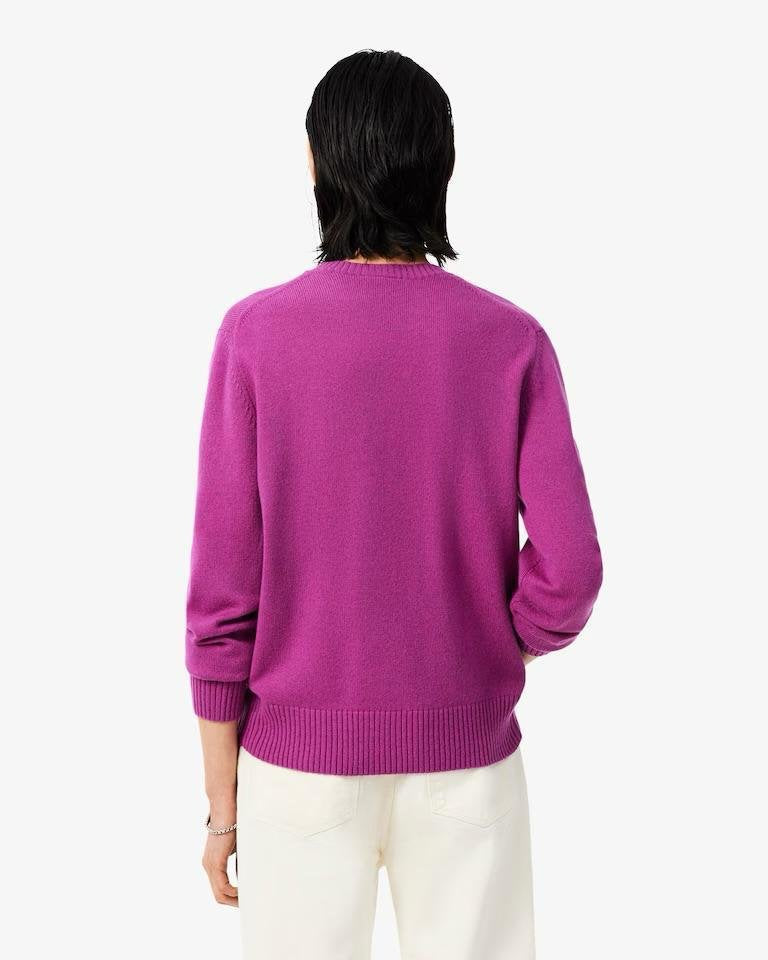 Maglia Lacoste girocollo in lana cardata 