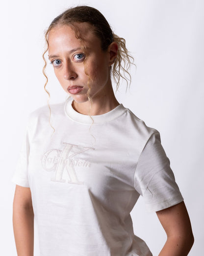 T-Shirt Calvin Klein girocollo "Embroidery Logo" donna