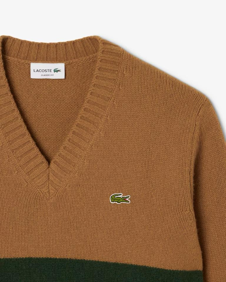 Maglia Lacoste a V in lana uomo