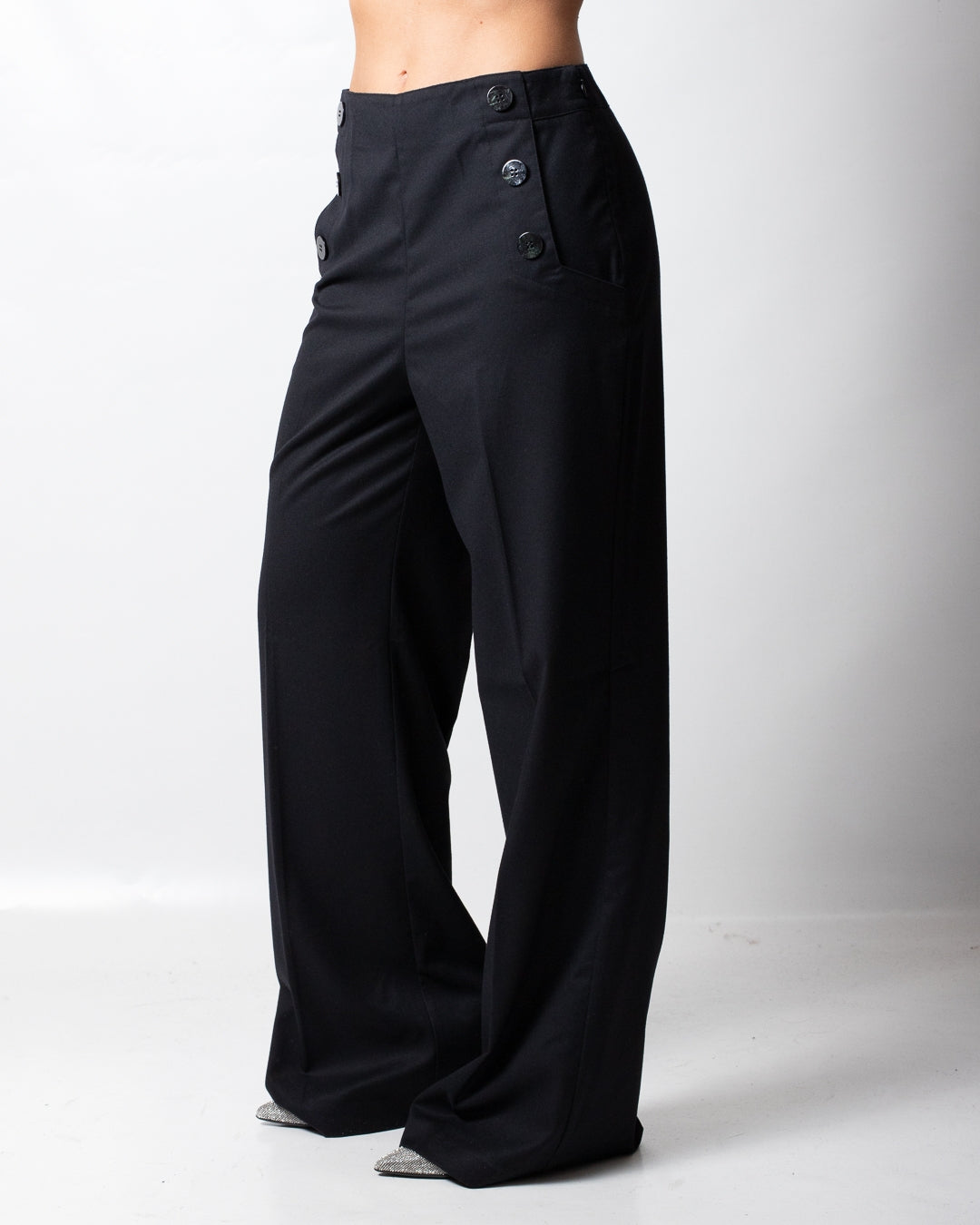 Pantalone Nenette straight in misto lana donna