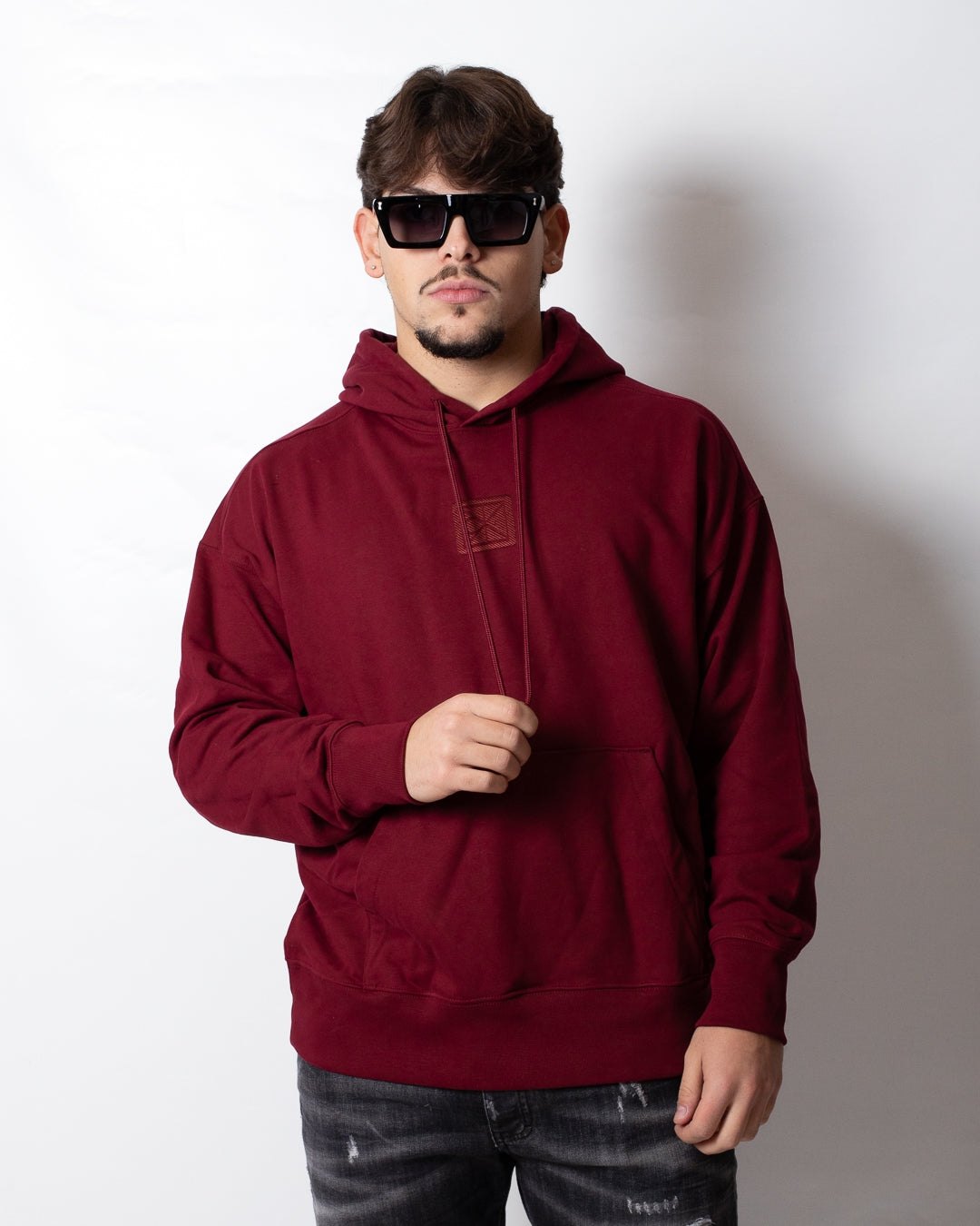 Felpa Calvin Klein con cappuccio e ricamo uomo