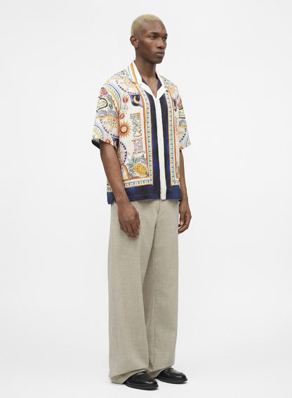 Camicia Just Cavalli in twill viscosa "Placed Garden" uomo