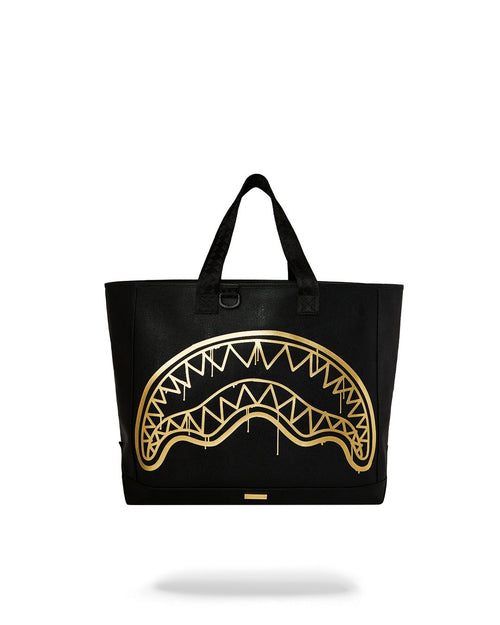 Borsa Sprayground nero "That gold drip beach tote" 