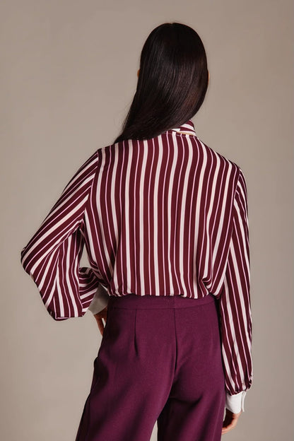 Blusa Nenette a righe con fascia removibile