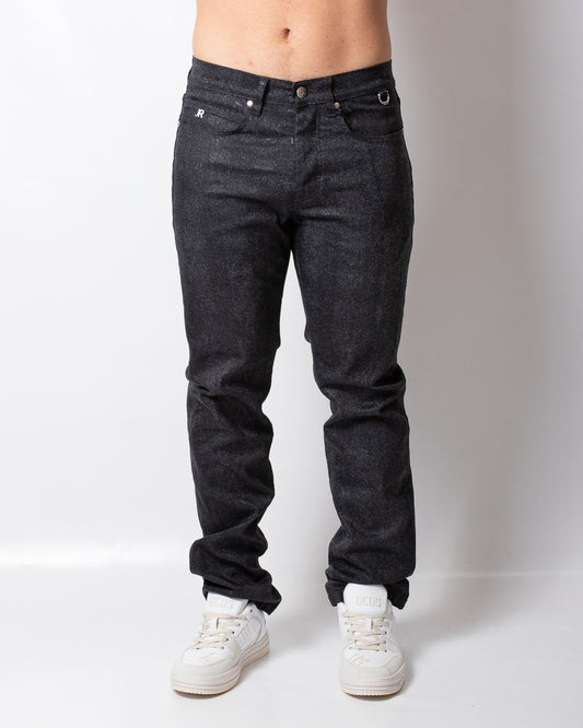 Jeans John Richmond regular con inserti in vera pelle uomo