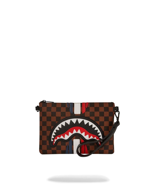 Pochette Sprayground marrone machine Francaise clutch con tracolla