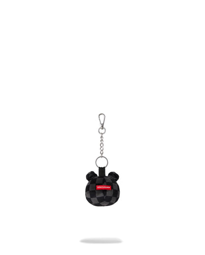 Portachiavi Sprayground nero GREY CHECKER BEAR HEAD KEYCHAIN