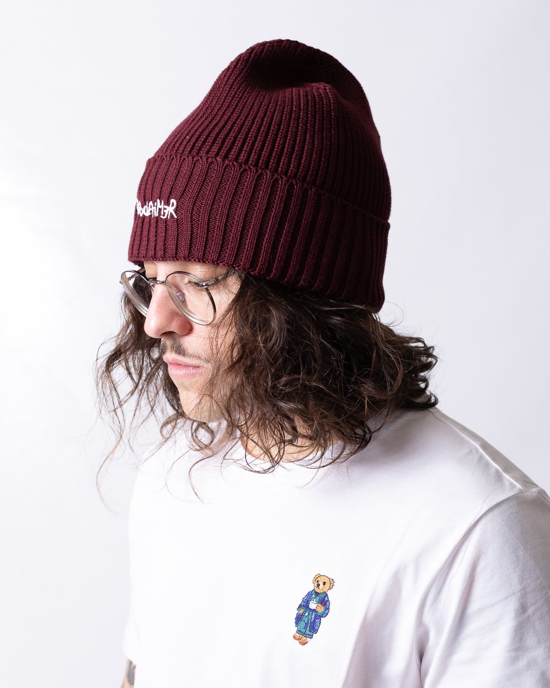 Cappello Disclaimer con risvolto e logo ricamato