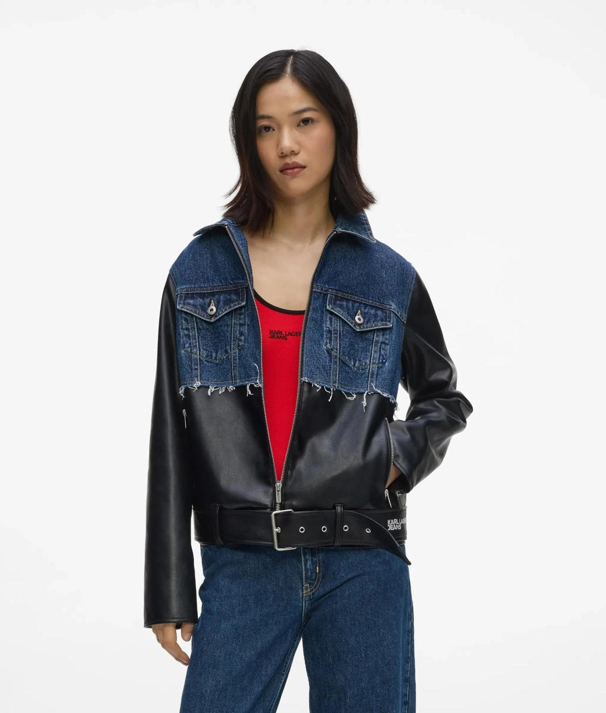 Giubbtto Karl Lagerfeld Jeans in denim ed ecopelle