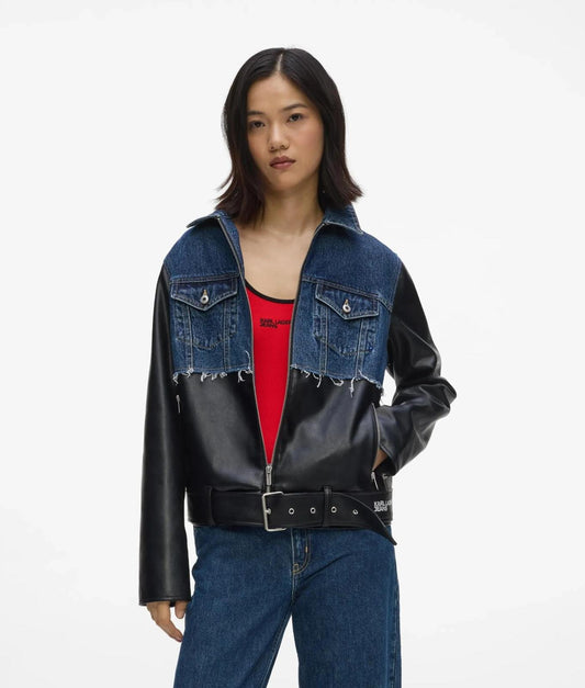 Giubbtto Karl Lagerfeld Jeans in denim ed ecopelle