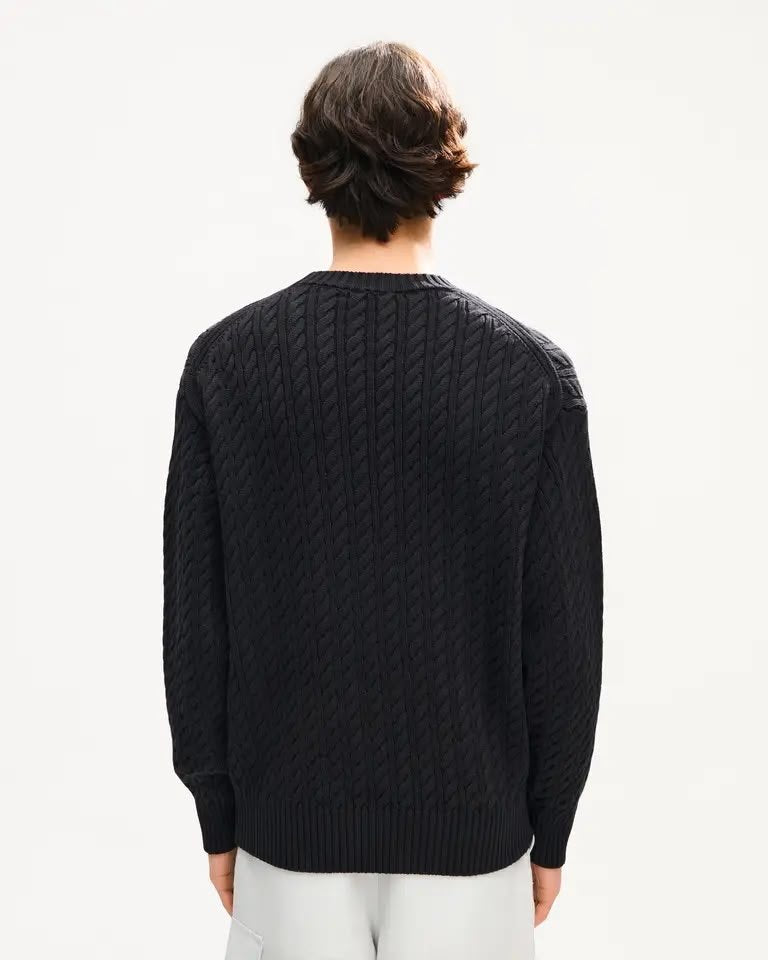 Maglia Kenzo Paris cable knit con logo ricamato