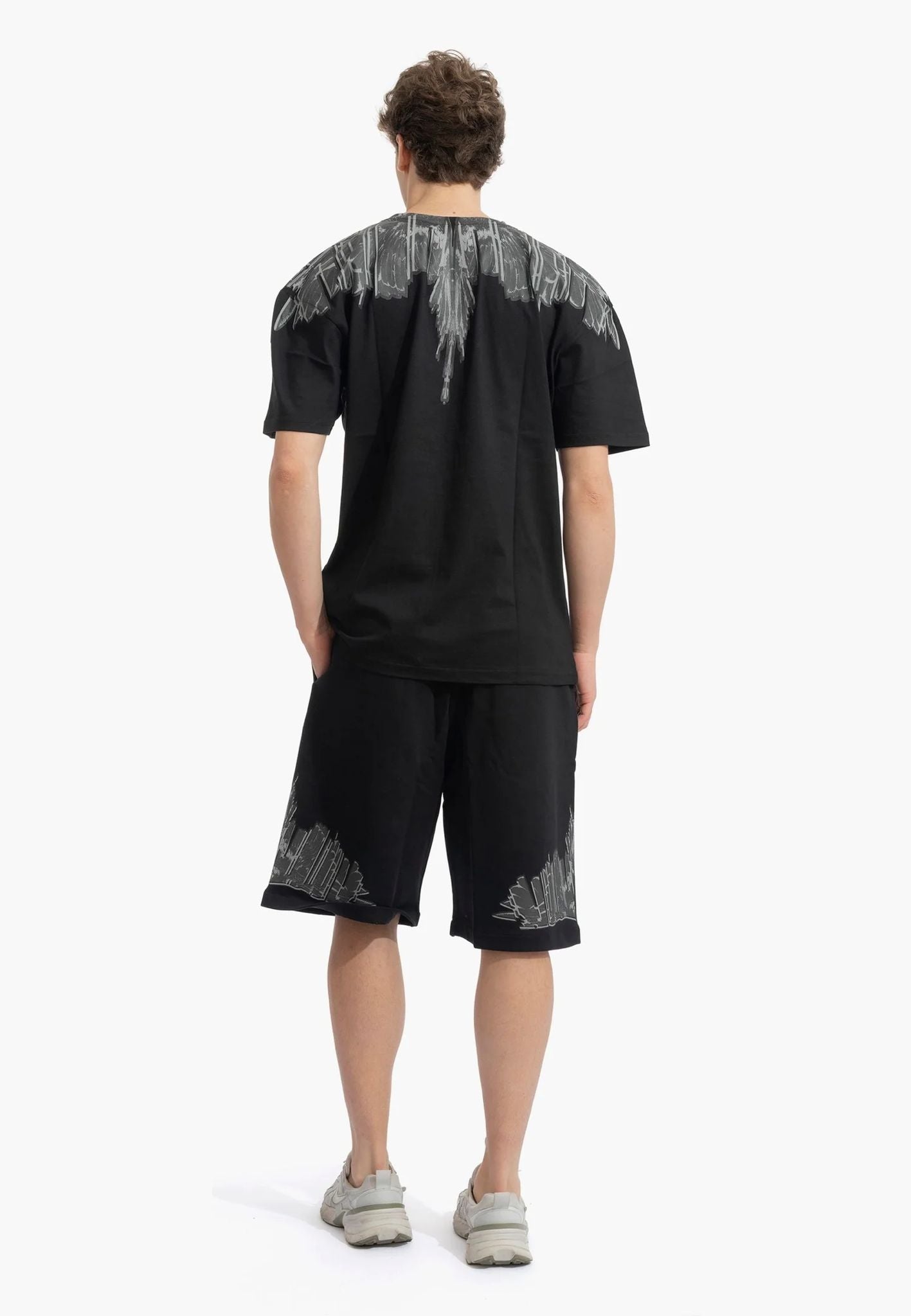 Bermuda Marcelo Burlon in felpa "Icon Wings" uomo