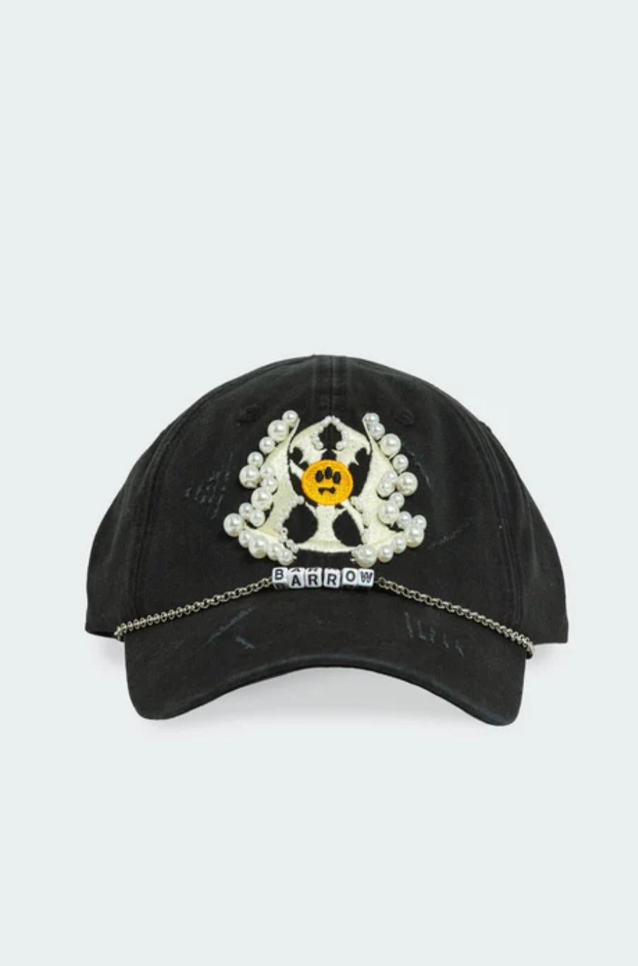 Cappello Barrow con visiera, ricami e perline