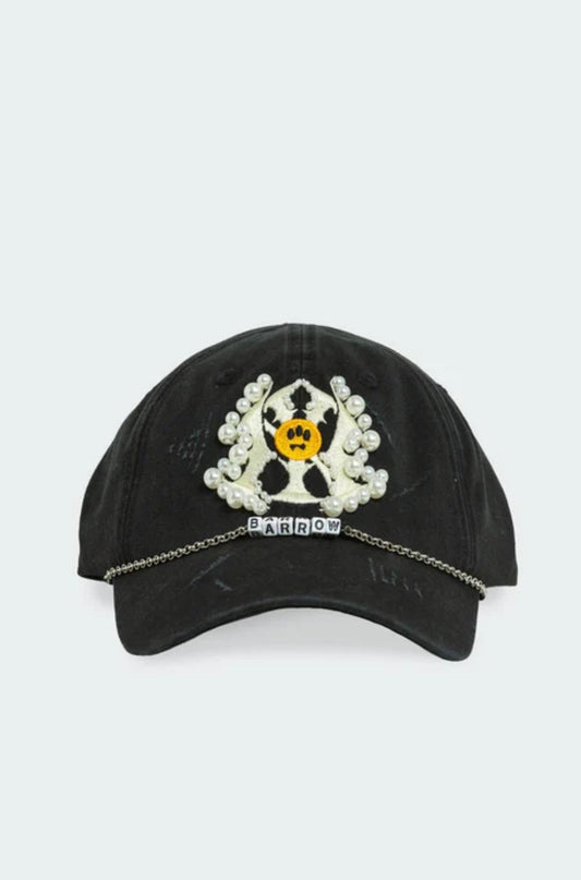 Cappello Barrow con visiera, ricami e perline