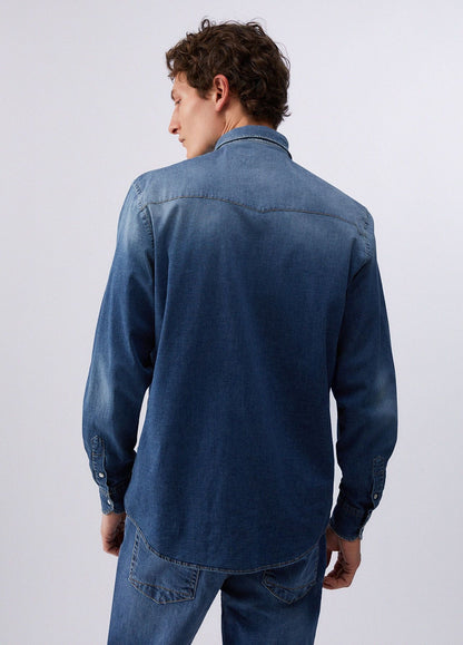Camicia Liu Jo regular in denim uomo