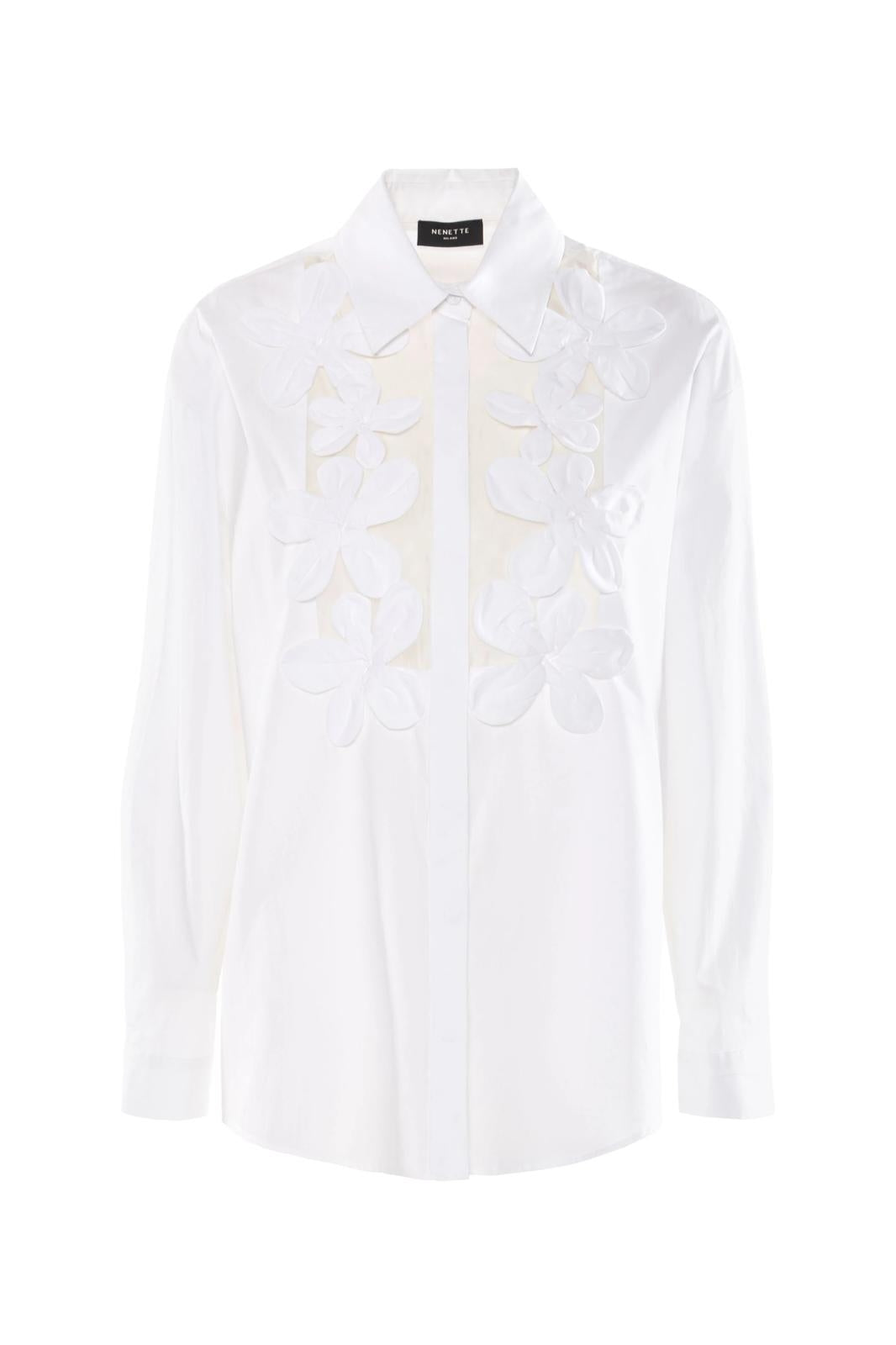 Camicia Nenette con ricami floreali donna