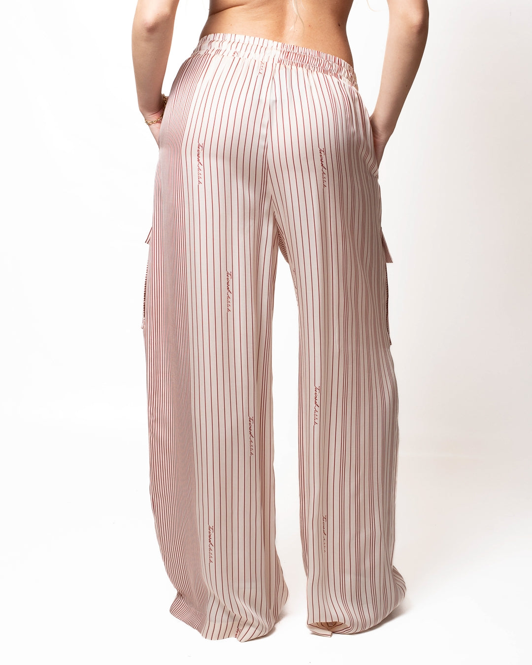 Pantalone Twinset Actitude wide leg a strisce donna