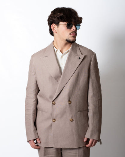 Giacca blazer Liu Jo doppiopetto in lino uomo
