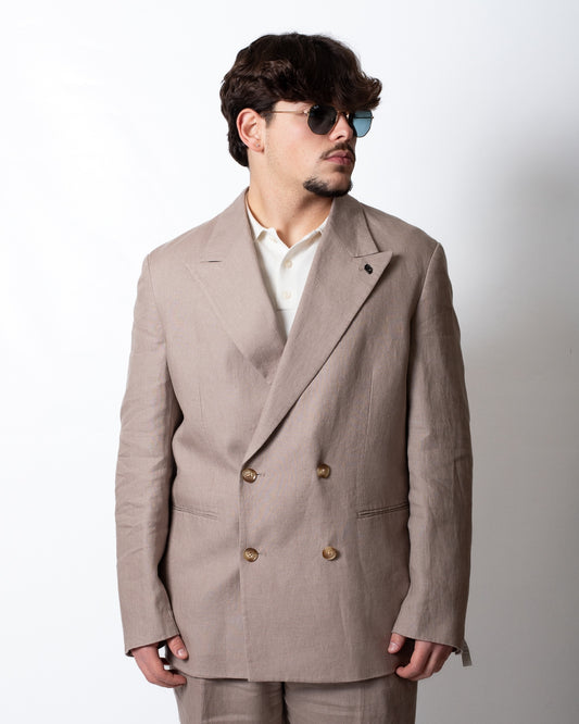 Giacca blazer Liu Jo doppiopetto in lino uomo