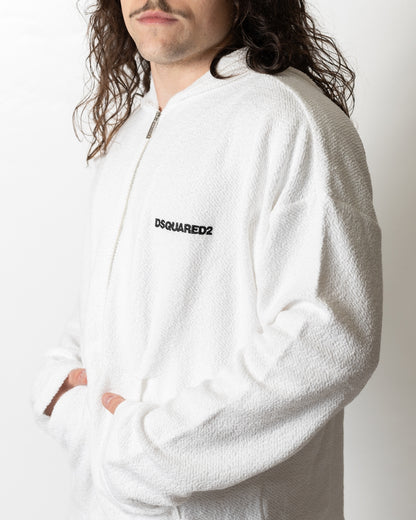 Felpa Dsquared2 in spugna con logo a contrasto uomo