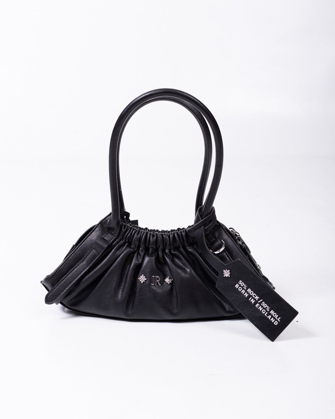 Borsa John Richmond mezzaluna con borchie e logo