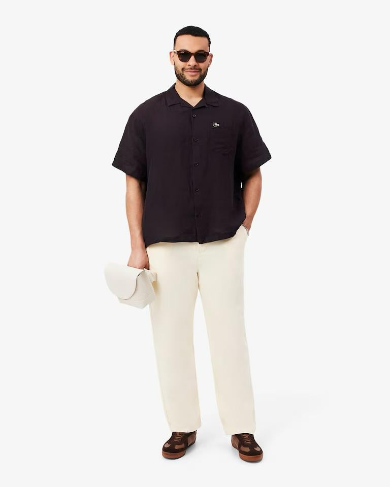 Pantalone Lacoste regular in misto lino uomo