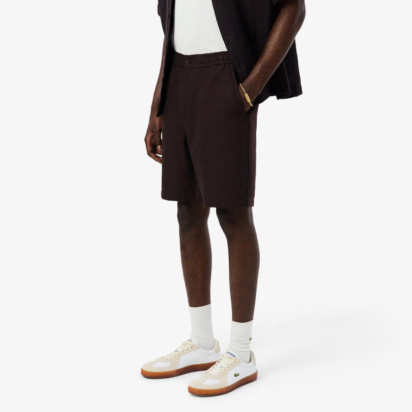Bermuda Lacoste in misto lino uomo