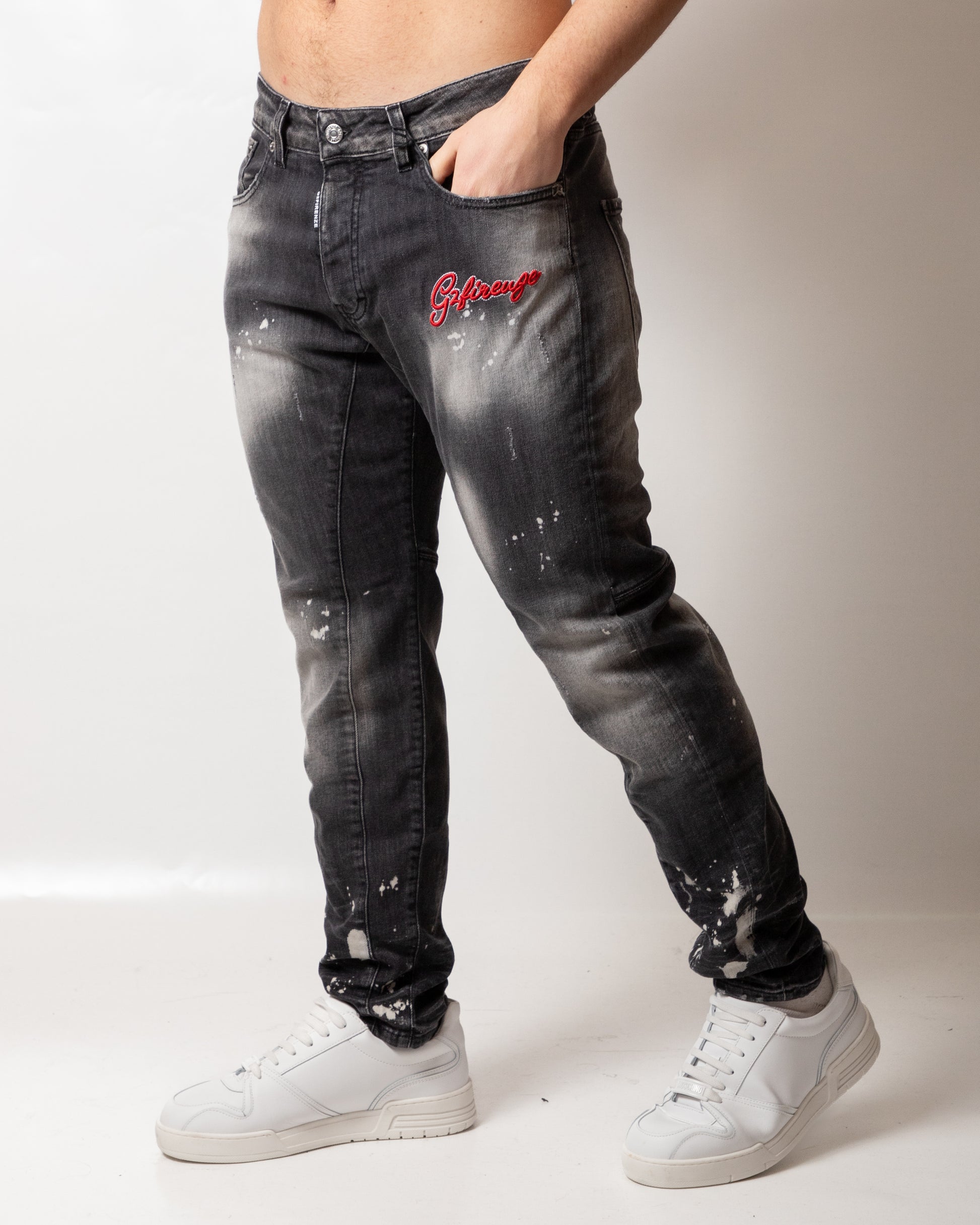 Jeans G2Firenze biker "Red Spots" uomo