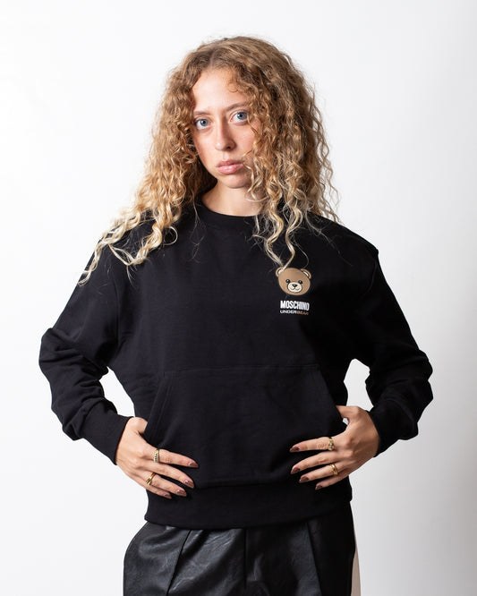 Felpa Moschino Underwear girocollo con logo Teddy donna