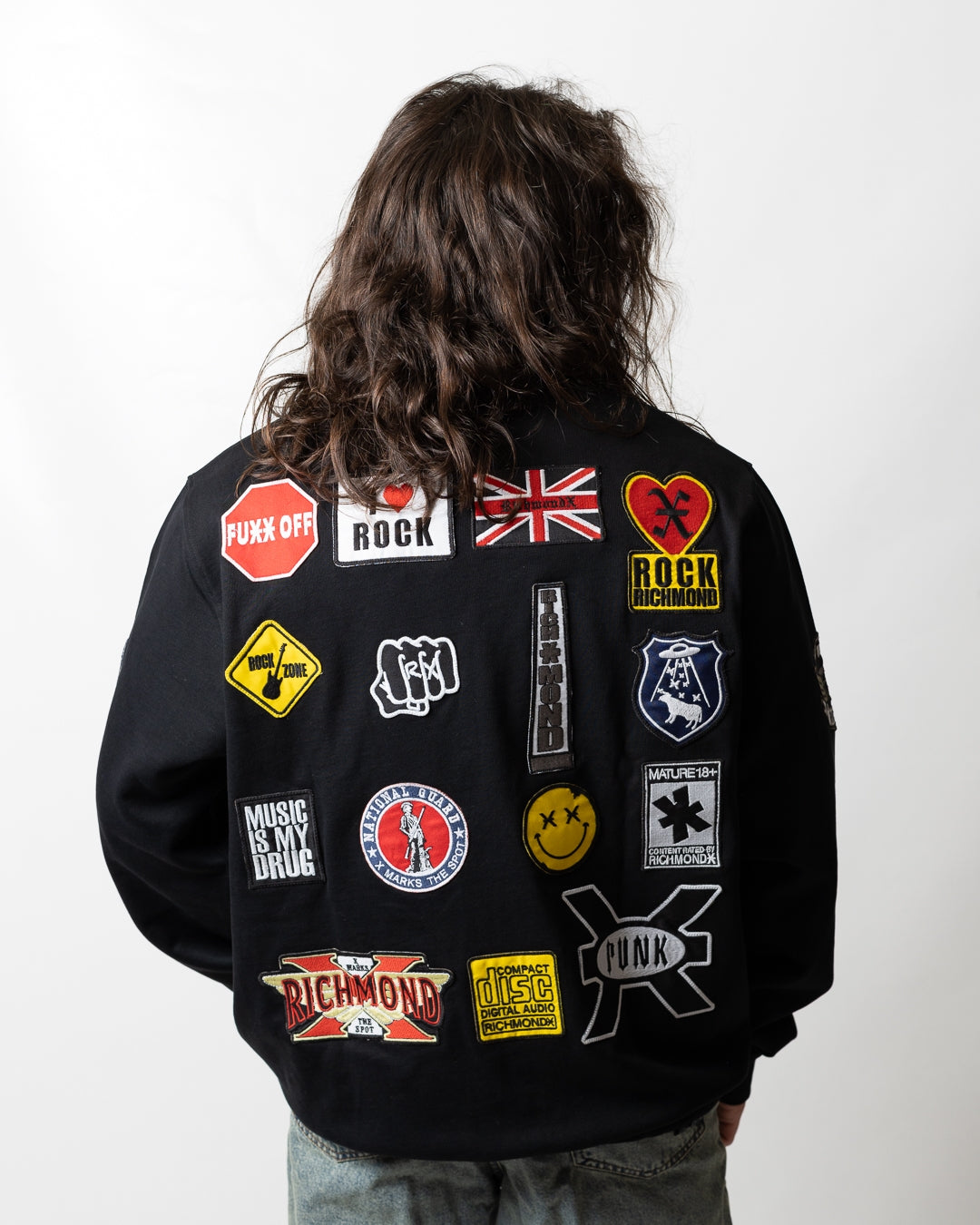 Felpa Richmond X con patch logate uomo
