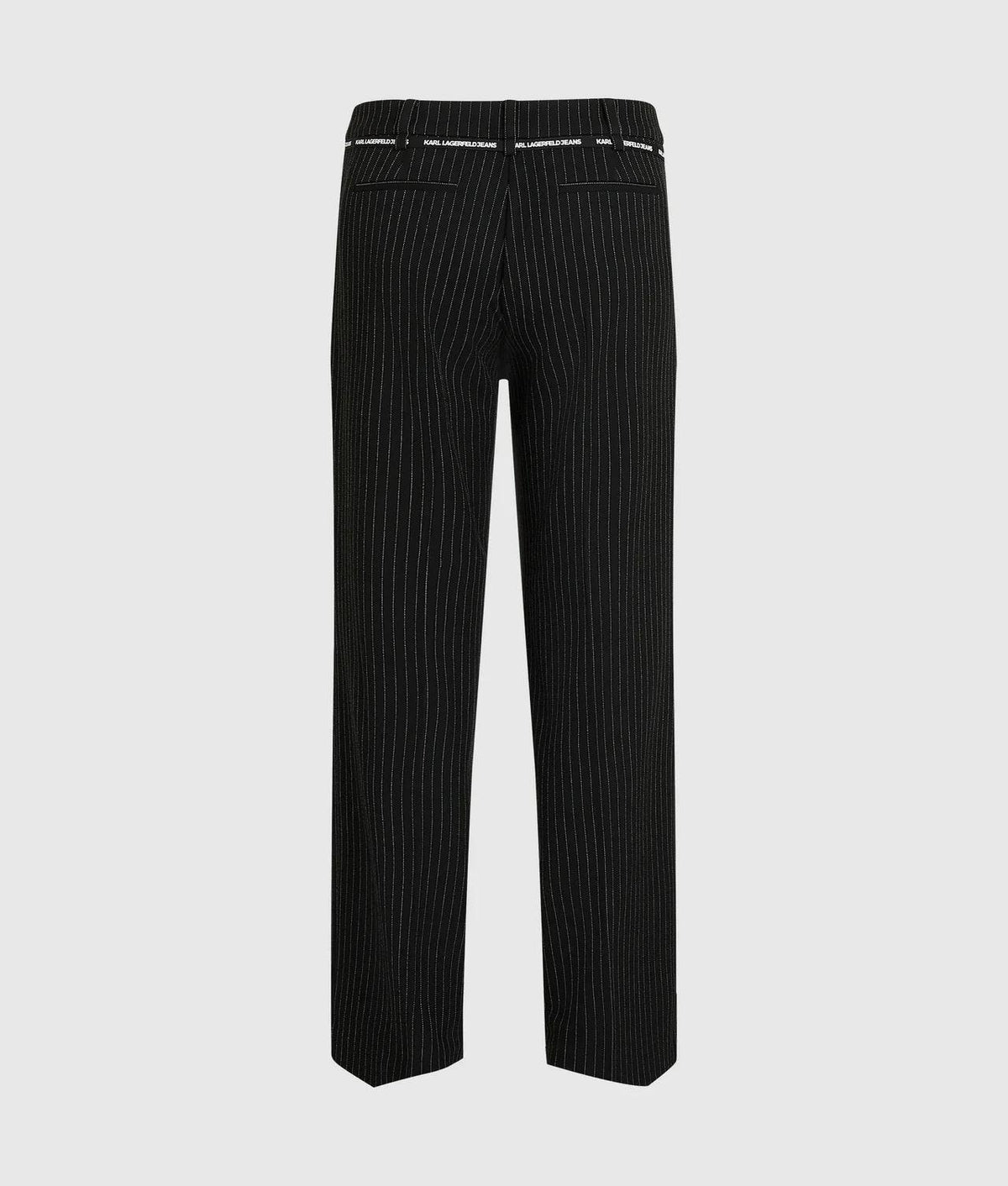 Pantalone Karl Lagerfeld Jeans gessato con cinturina logata a contrasto