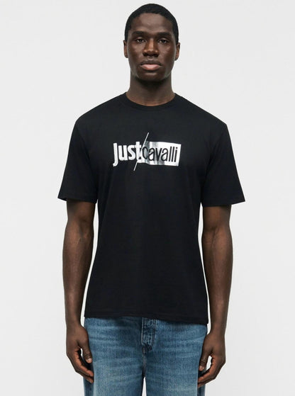 T-Shirt Just Cavalli girocollo con logo lucido e ricamo  uomo