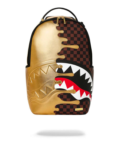 Zaino Sprayground marrone SHARKS IN PARIS GOLD DRIP BACKPACK