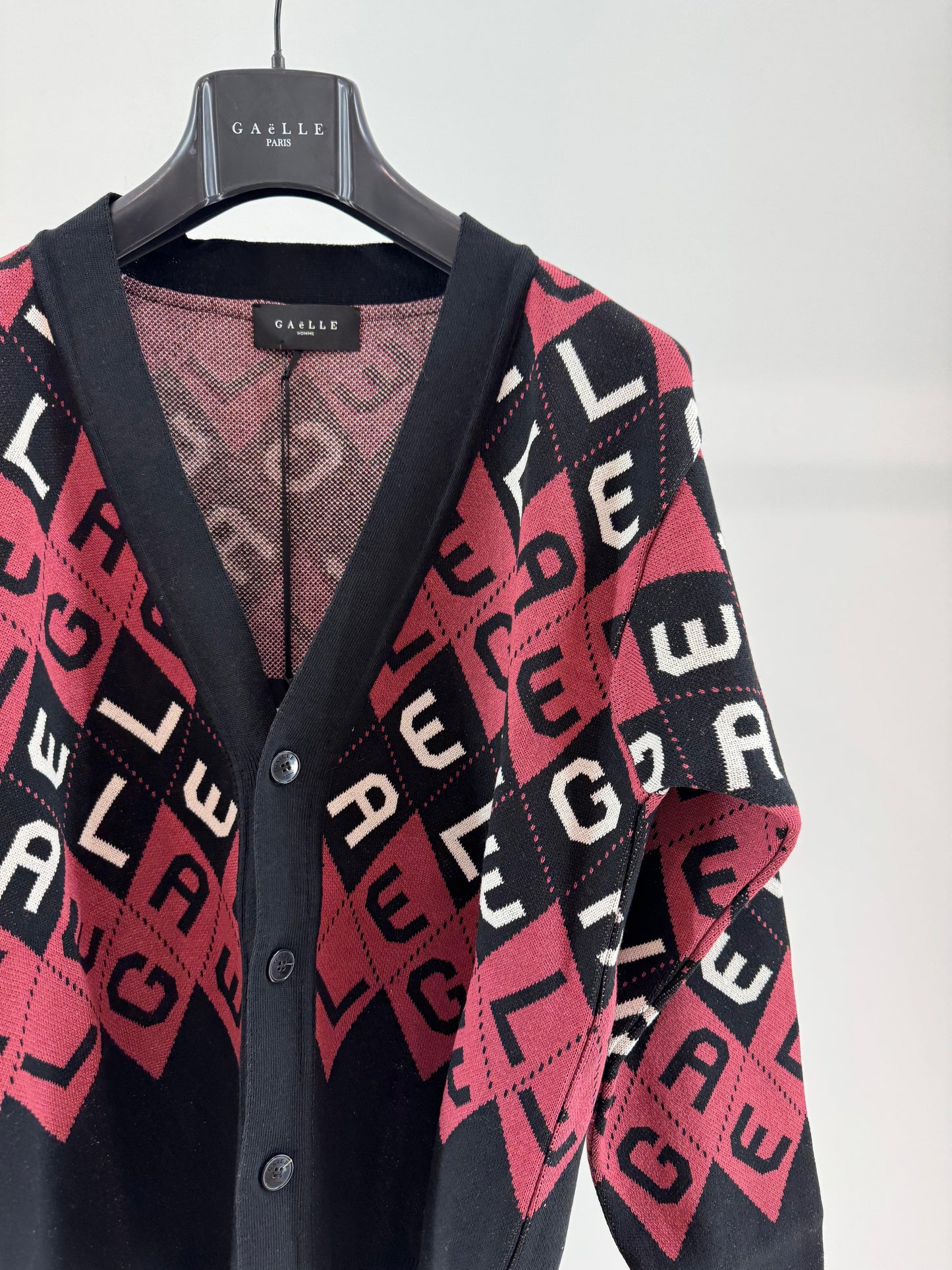 Cardigan Gaelle con logo lettering uomo