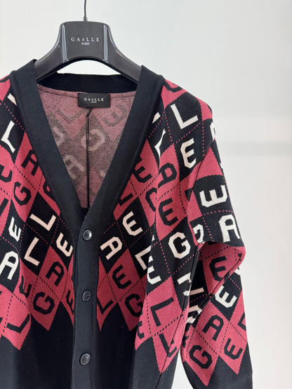 Cardigan Gaelle con logo lettering uomo