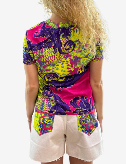 T-Shirt Versace Jeans Couture con grafica fantasia donna