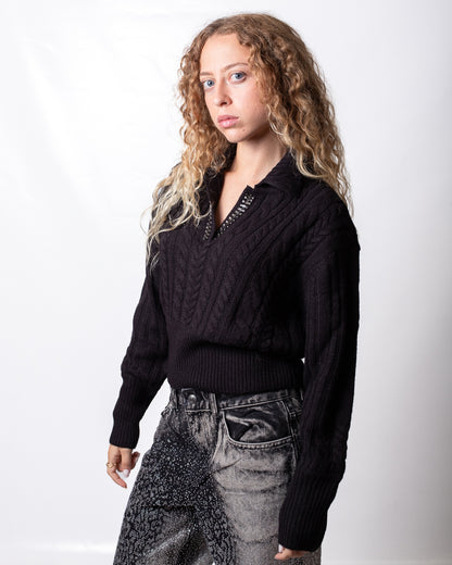 Maglia Twinset Actitude scollo a V con gioielli donna
