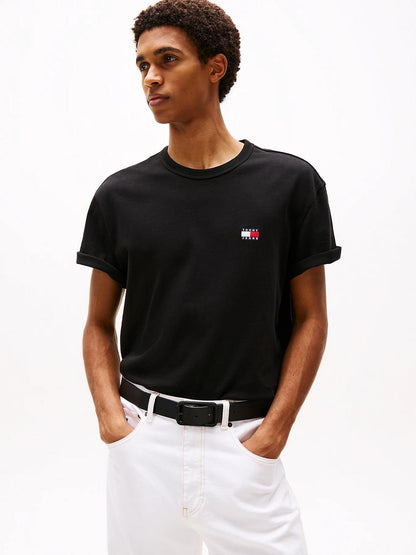 T-Shirt Tommy Jeans basic con bandiera ricamata uomo