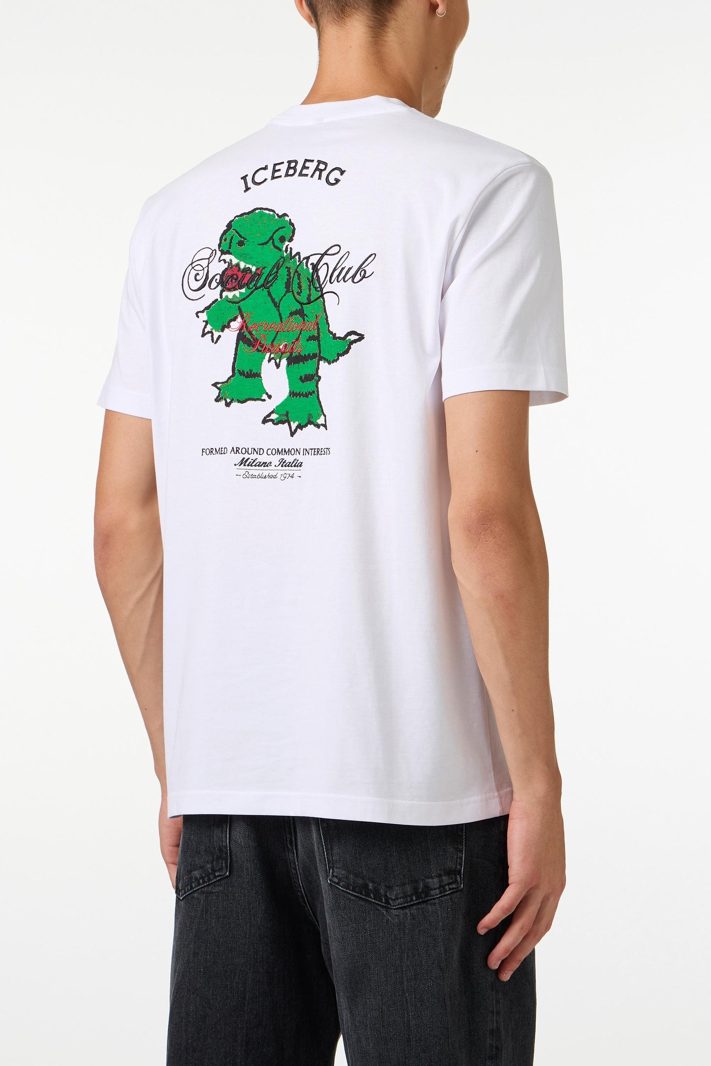 T-Shirt Iceberg con stampa dinosauro uomo