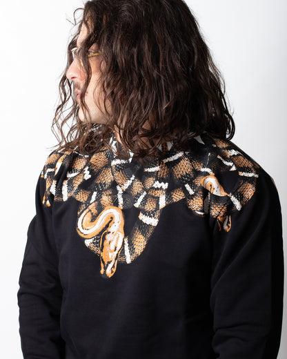 Felpa Marcelo Burlon girocollo con logo snake uomo